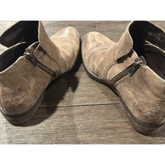 Born Jem Ankle Boots Booties Shoes Womens Size 7 Brown Leather Side Zip Up - Picture 5 of 9